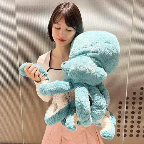 AIRROAD Giant Stuffed Animal Blue Octopus - Extra Large Plush 36 Inches Long, Super Soft for Kids and Adults