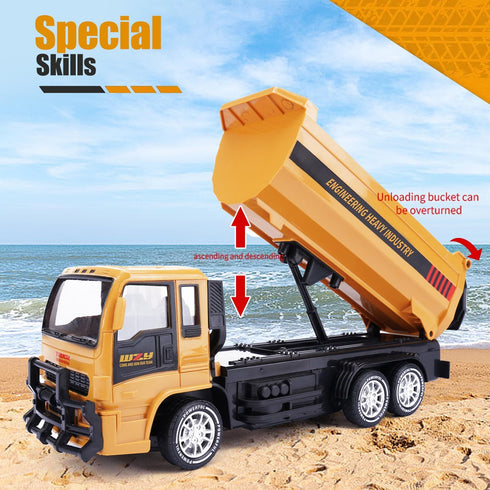2.4GHz 45 2 3 4 5 6 7 8 Jiakora Remote Control Dump Truck for Kids, RC Construction Vehicle with LED Lights, Dumping