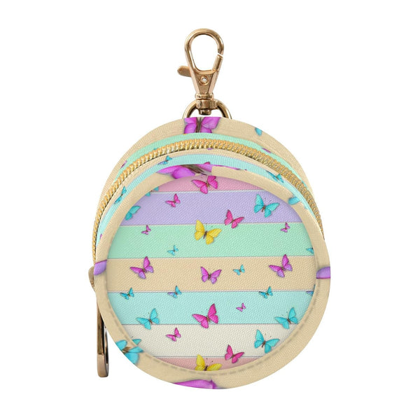 Butterfly Round Pacifier Storage Case with Zipper, Portable Pacifier Case for Travel,
