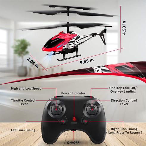 3.5 Dolanus RC Helicopters - Remote Control Helicopter Toys: One Key Take-Off/Landing, Automatic Altitude Hold, LED