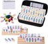 Mexican Train Dominoes Set with 4 Wooden Trays - Double 12 Dominoes