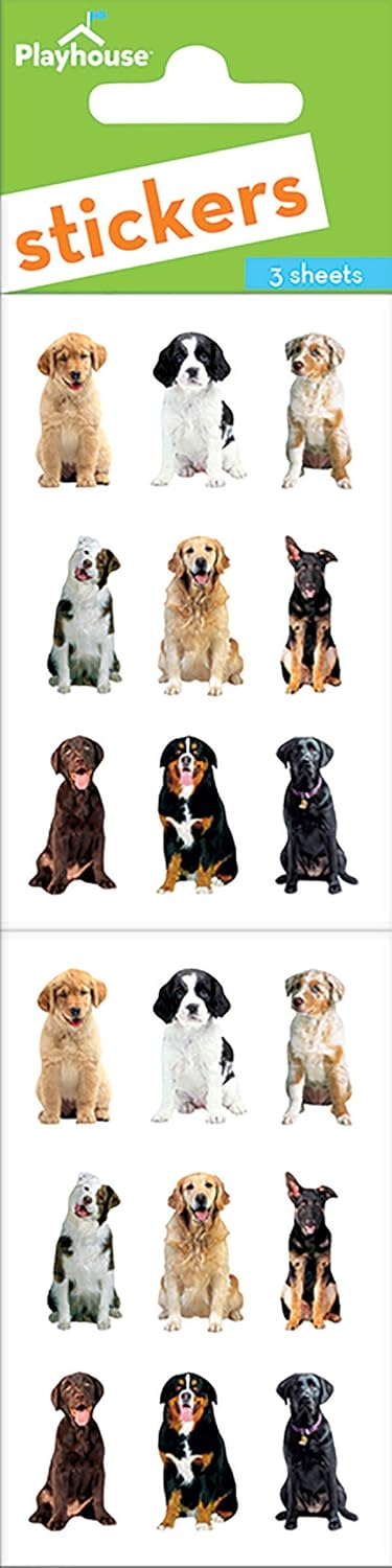 Playhouse Pack of Three Perforated Sticker Half-Sheets - Crafts, Trading & Collecting - Dog Buddies