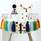 Colourful Rainbow Dot 1st High Chair Banner Conical Cap Primary Colors Cake