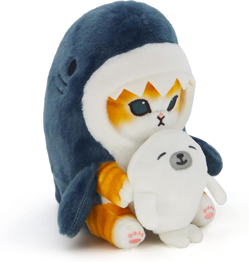 Kawaii Shark Cat Plush Toy, Soft Stuffed Animal Doll for Boys & Girls, 20cm/7.8in