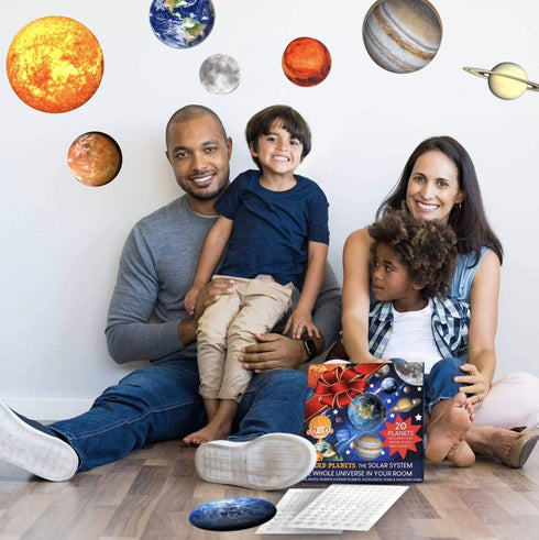 UNTOLD PLANETS 195+PCS Glow in The Dark Planets for Ceiling Decorations, Star Stickers for Kids Room Decor