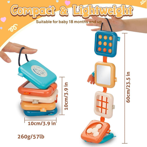 1.5-2 18 Toddler Travel Toys for Flights Busy Cube, Montessori Quiet Cube for Toddler Road Trip Essentials, Fine Motor