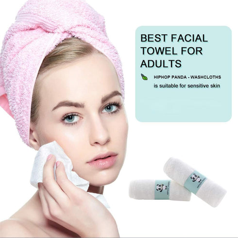 2 30 Pack HIPHOP PANDA Baby Washcloths, Rayon Made from Bamboo - Layer Ultra Soft Absorbent Newborn Bath Face Towel