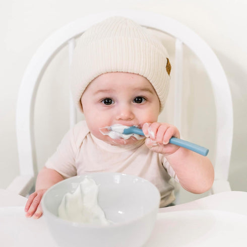 Ryan & Rose Ultimate Utensil Set of 3, Silicone Baby Spoons for Self Feeding 6 Months