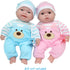 2+ 12"- 14" JC Toys | Pink Bear Onesie | Baby Doll Outfit + Hat + Pacifier | | Ages | Fits Dolls