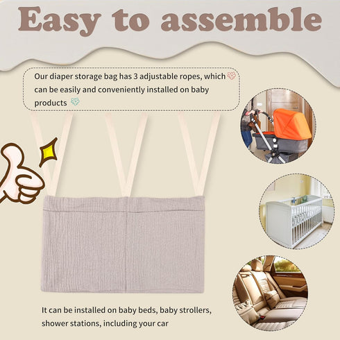 zonBroth Dormitory Bed-Bunk Organizing Bag Nappy-bags Organizer Bedside Hanging Bags Milk Bottle Bib-Storage Bag Crib