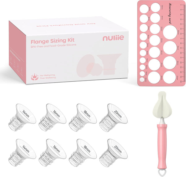 Nuliie 8PCS Silicone Flanges Insert Replacement Kit, Flange Sizing Kit 14/16/18/20mm for
