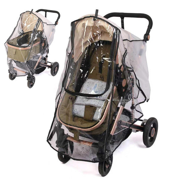 UQBEUQ Stroller Rain Cover, Universal Rain Cover for Stroller with Waterproof Zipper, Clear