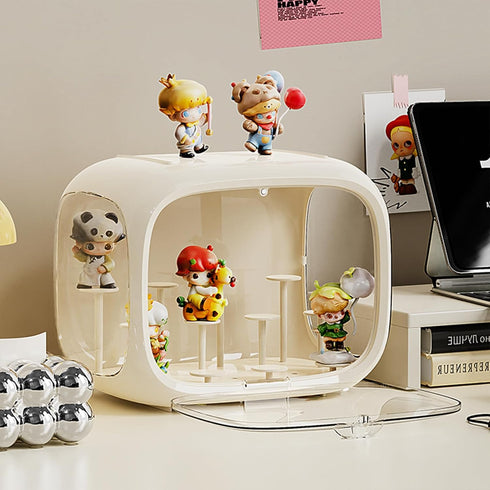 WMM 6.7in Display case for Plush Doll, Upgrade Large-Sized Display Box for Dolls Clear Acrylic Display Box with Door