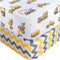 Handywa 2 Pack Cotton Fitted Crib Sheets, Construction Trucks and Chevron Print, Fits