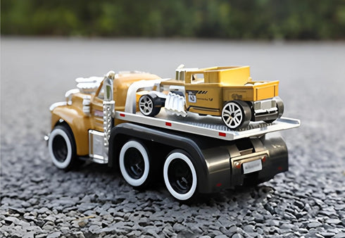 Elementoy Rollback 1:64 2 1 Playset Flatbed Tow Truck Toy Scale Diecast Model Car Hot Rod, Muscle Trailer Series