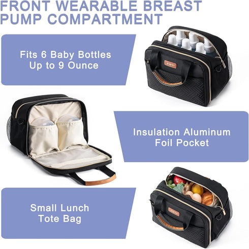 Pack 6 9 Breastmilk Cooler Bag with Ice Fits Baby Bottles Up to Ounce, Compatible with Wearable Breast Pumps