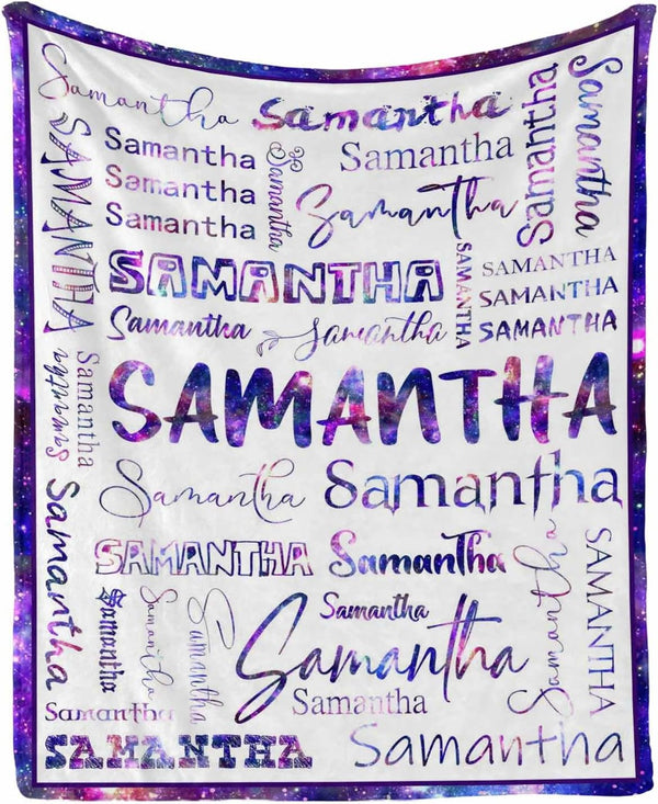 D-Story Personalized Baby Blankets with Names, Custom Baby Girls Blanket Initial Swaddle