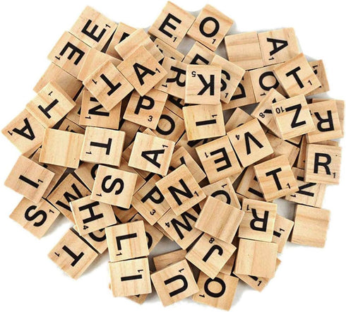 TMEEIHNSS 100Pcs Wooden Alphabet Tiles Scrabble Replacement Letters for Board Games, Wedding Frame