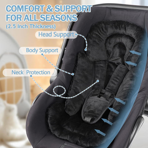 3 1 Infant Car Seat Insert Boy Girl, in Newborn Carseat Insert with Strap Pads, Car Seat Head Support for Baby