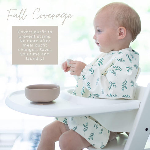 Long Sleeve Baby Bib - Waterproof Toddler Art Smock Feeding Apron