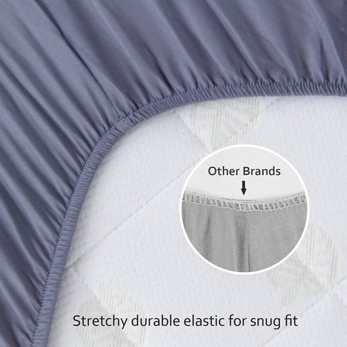 Set 4 of Mini Crib Sheets in Grey, Navy, and White - Soft Microfiber for Boys and Girls