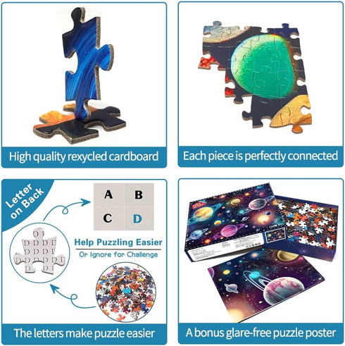 HUADADA - 1000 Piece Jigsaw Puzzles for Adults - Mysterious Universe, Challenging Game with Letters