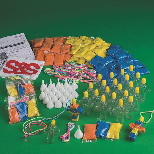 2" 3" 36" Pack 24 S&S Worldwide Sand Art Cross Necklace Craft Kit, Create Colorful Cross Necklaces By Layering Included