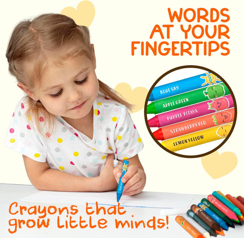 (18 1-8) TinyGeeks Jumbo Crayons Colors) Non-Toxic, Washable Crayons for Toddlers and Kids (Ages Easy-to-Hold - Ideal