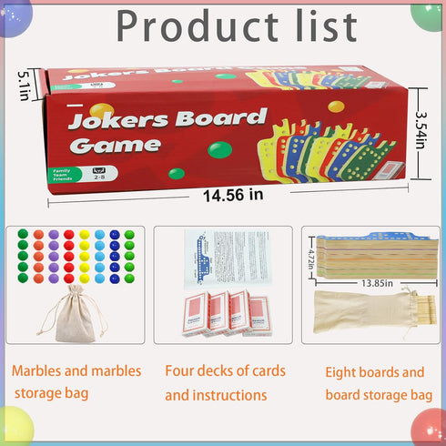 2-8 8 8 40 4 Set Colorful Jokers and Marbles Board Game Pegs and Jokers Card Game for Players Solid Wood Game Boards