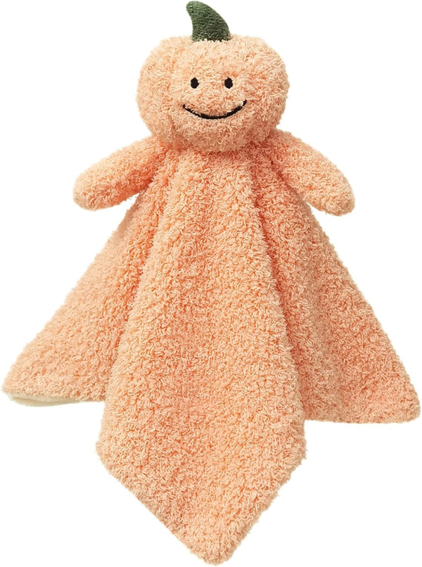 Baby Orange Pumpkin Soft Stuffed Animal Security Blanket, Plush Lovey Blanket for Newborns, Infant, Toddler Snuggle