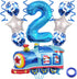 Weenkeey 2nd Birthday Train Balloons - Giant Aluminum Foil Balloon Number 2 Mylar