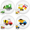 Yiyiring 4 Sets Construction Truck Plates with Cups for Kids Toddlers Fun Construction