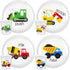 Yiyiring 4 Sets Construction Truck Plates with Cups for Kids Toddlers Fun Construction