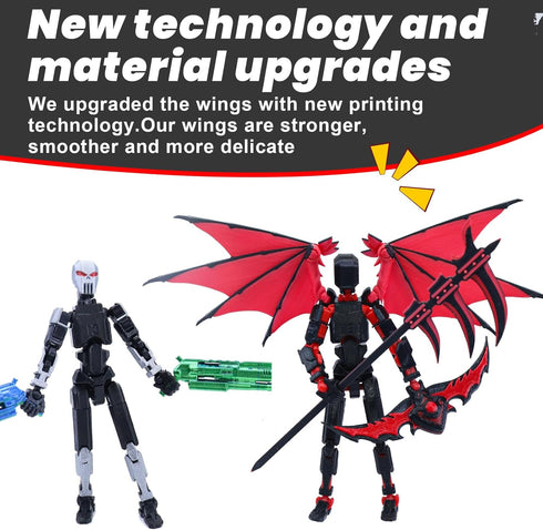 MIGESS 13 Figure,Dummy 13,Articulated 3D 13 Titan Robot Action Robot with Demon Wings, Printed robo Action Figure
