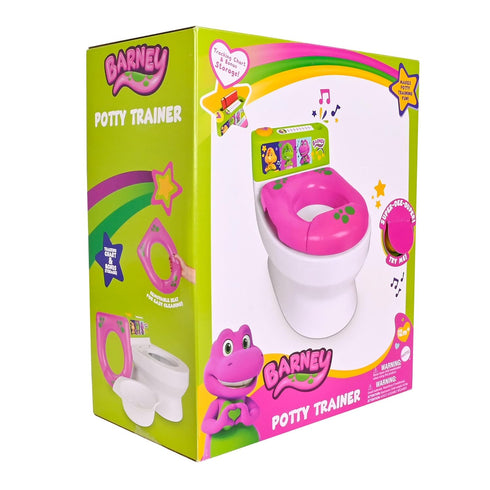 Barney Potty Trainer, Floor Potty Chair with Sounds, Removable Toilet Topper, Tracking Chart & Storage for Toddler