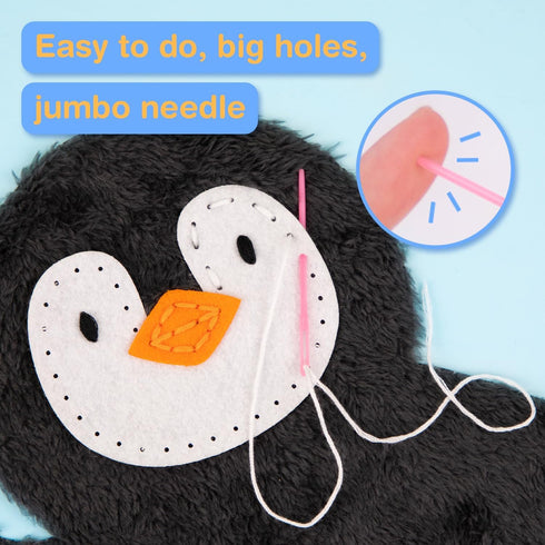 6-8 Avenir My First Sewing Kit for Kids Ages Beginners | Learn to Sew Stuffed Animal Kit with Premium Plush |