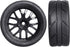 Pre-Glued OD 2.56" 12mm Hex Wheels Rims & Rubber Tires 26mm for 1/10 Scale On Road Racing Car Drift RC Touring Car, Set of 4 (Color C)