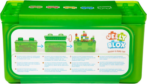 2-in-1 30 2+ Jelly Blox Stash 'N Stack Storage Case with Blocks | Toddler & Preschool Building Blocks Kids Can Squeeze