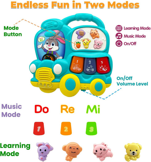 Baby Music Toys for 12-18 Months, Animal Baby Piano Musical Light Infant Toys, Birthday Gift for 1-2 Year Olds