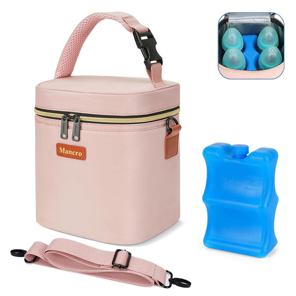 Mancro Baby Bottle Bag for Breastmilk, Breast Milk Cooler Bag with Ice