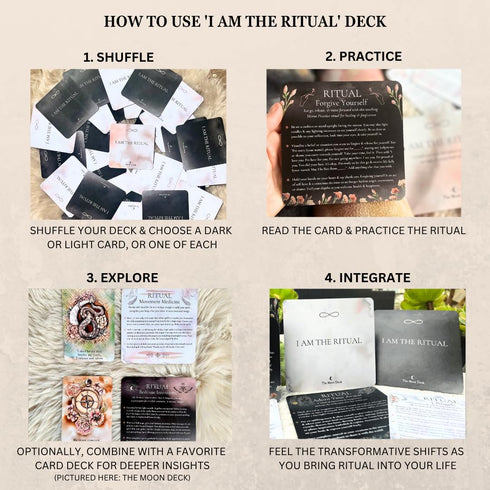 I AM THE RITUAL: Eco-Printed Premium Oracle Set, 33 Card Deck for Self-Healing Affirmations and Personal Growth