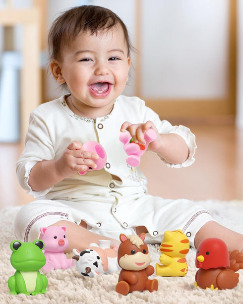 10Pcs 1-3, Coogam Farm Animal Matching Toys, Fine Motor Sorting Games for Kids Age Montessori Learning Sensory Fidget