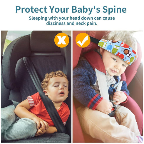 Luckyiren Head Support for Baby Car Seat, Straps with Pillow Support Band, Neck Relief Headrest for Stroller, Slumber