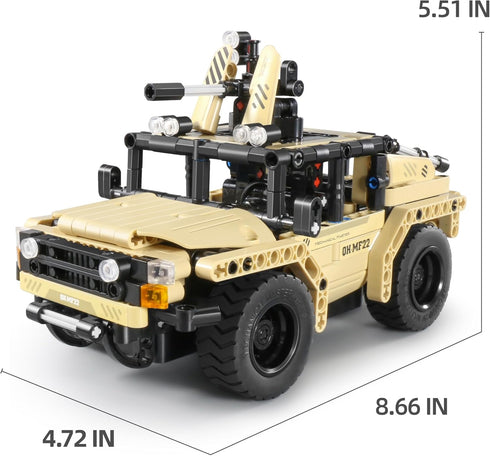 STEM Car Toy Building Kit - Remote Control 2in1 Armed Off-Roader for Age 6+, 370 Pcs DIY Engineering Toy