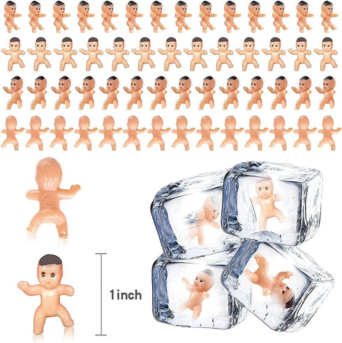 180 Pieces Mini Plastic Babies, 1 Inch Baby Doll for Baby Shower Party Favors, Ice Cube Game, Party Decorations, Baby