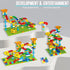 2-in-1 Kids Toys for 2-7 Year Olds, Classic Big Bricks Marble Run Building Blocks, Toss Ring Games