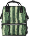 Nevjipu Baby Doll Diaper Bag Backpack - Splash Green Vertical Stripes Print Mommy