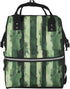 Nevjipu Baby Doll Diaper Bag Backpack - Splash Green Vertical Stripes Print Mommy