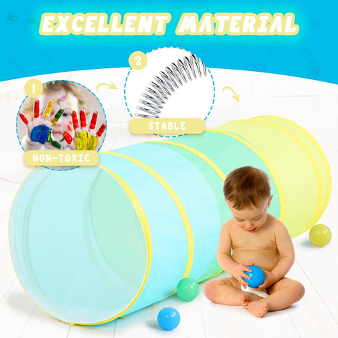 PigPigPen Kids Tunnel for Toddlers, Pop Up Play Tunnel Tent for Babies or Dogs, Indoor & Outdoor Backyard Toys