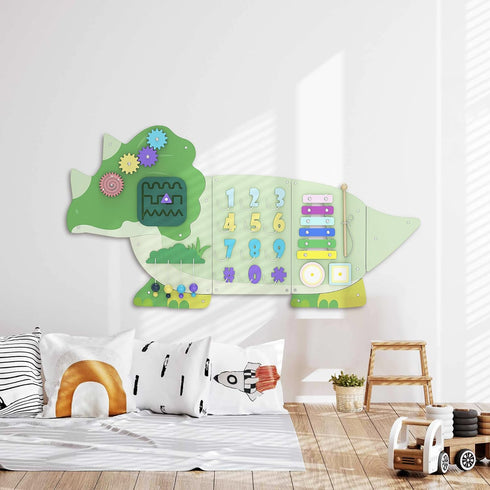 BlueWood Wooden Wall Busy Board Panels, Toddler Learning Activity Center, Montessori Philosophy Sensory, Educational